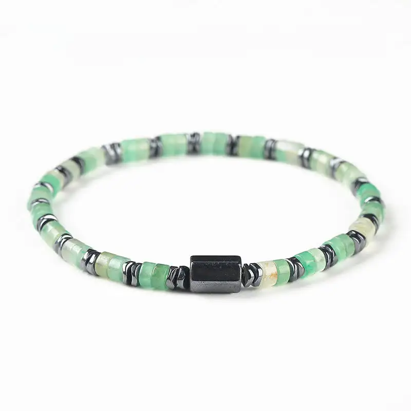 Sodalite Hematite Cube Spacer Bracelet