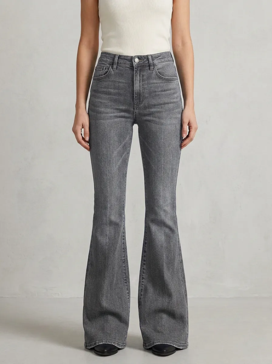 Everyday Faded Finish High Rise Flare Jeans