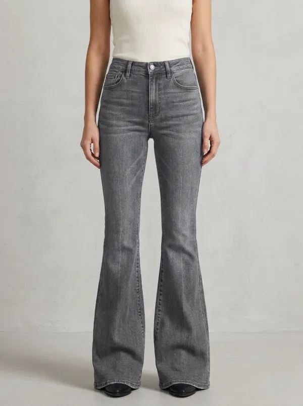 Everyday Faded Finish High Rise Flare Jeans