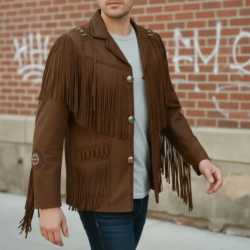 Refined Suede Western Fringe Jacket