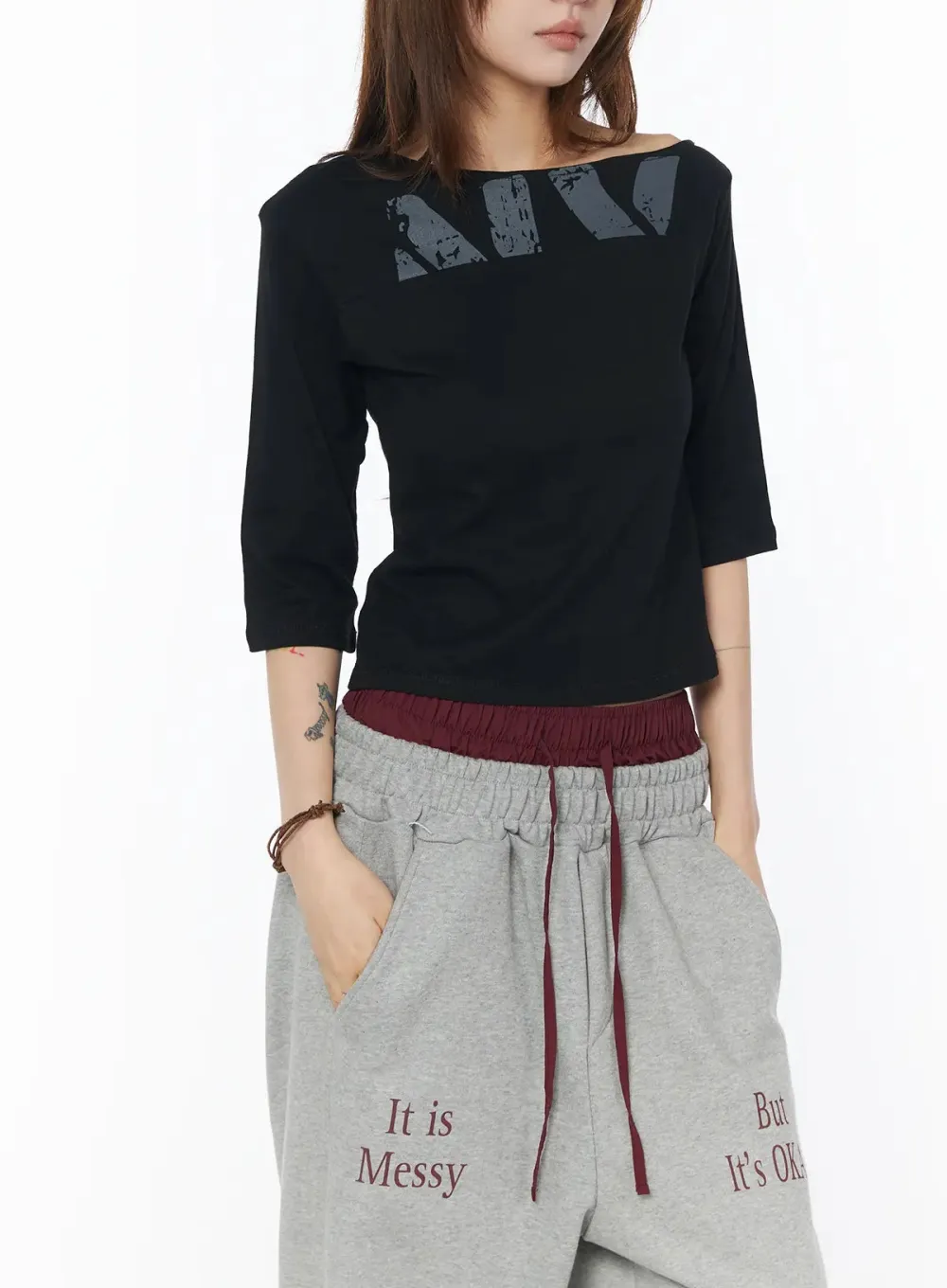 Boat Neck Graphic Tee