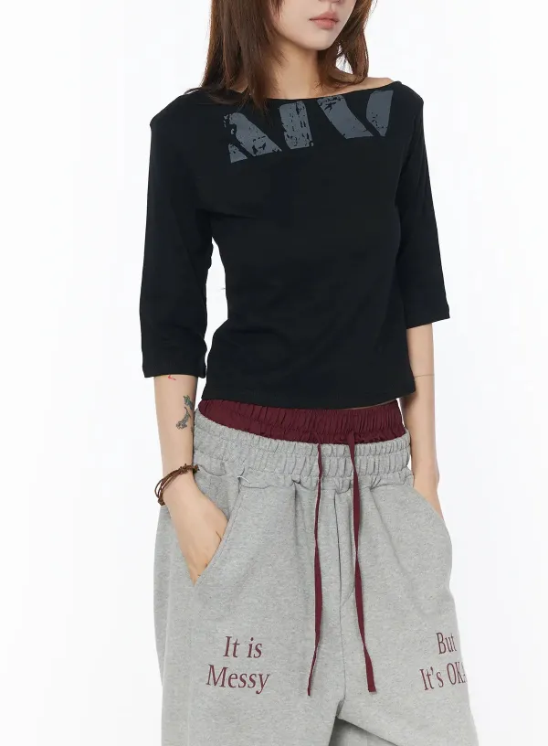 Boat Neck Graphic Tee