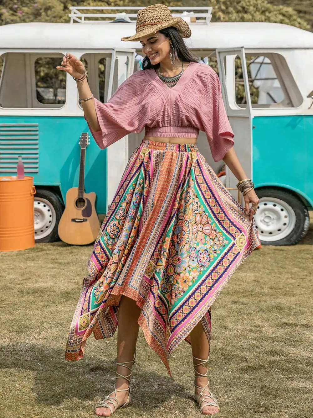 Easy Clean Printed Skirt