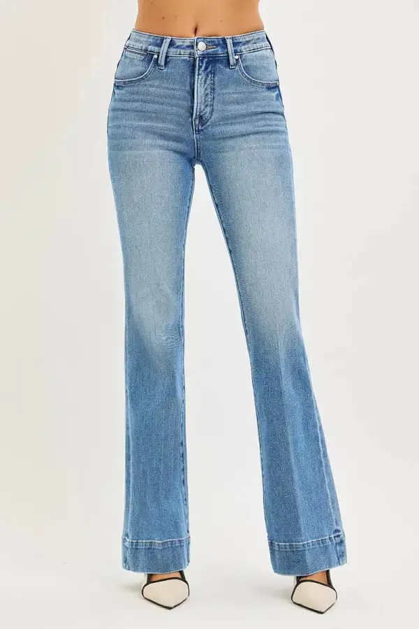 Denim Mid Rise Flared Pocketed Jeans
