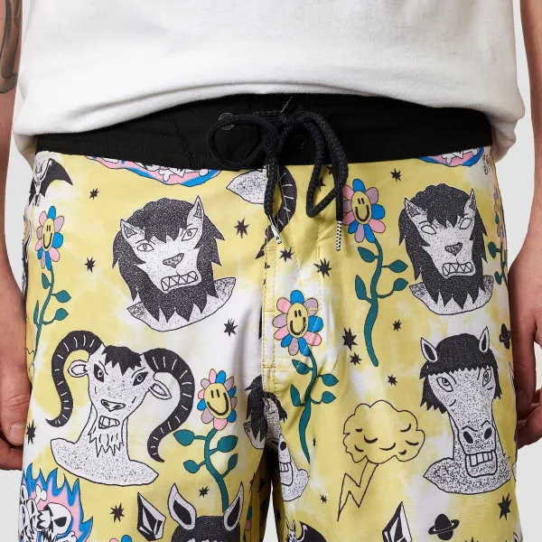 Stretch Printed Pocket Casual Shorts