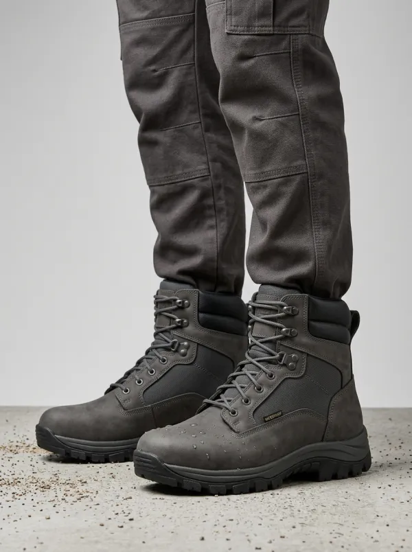 Unisex Waterproof Tactical Grey Printed Work Boots