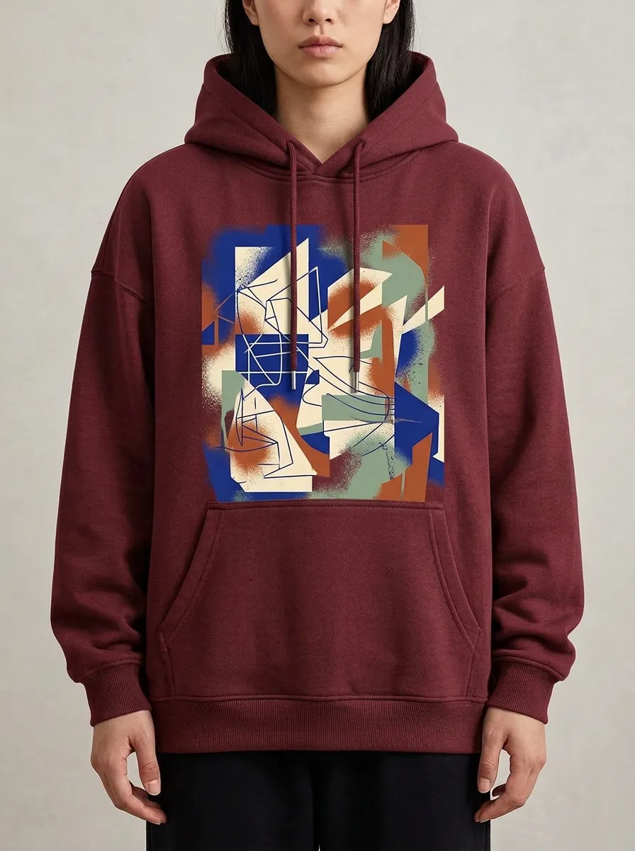 Unisex Abstract Geometric Art Hoodie