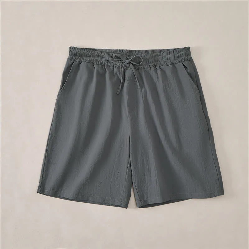 Drawstring Cotton Blend Shorts