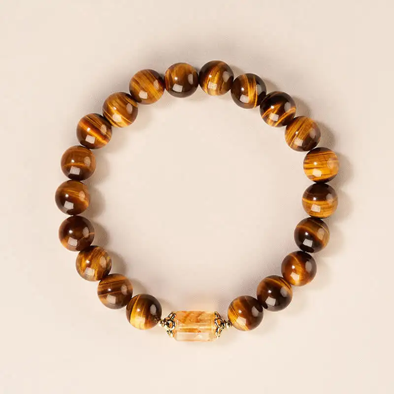 Tiger Eye Citrine Bead Bracelet
