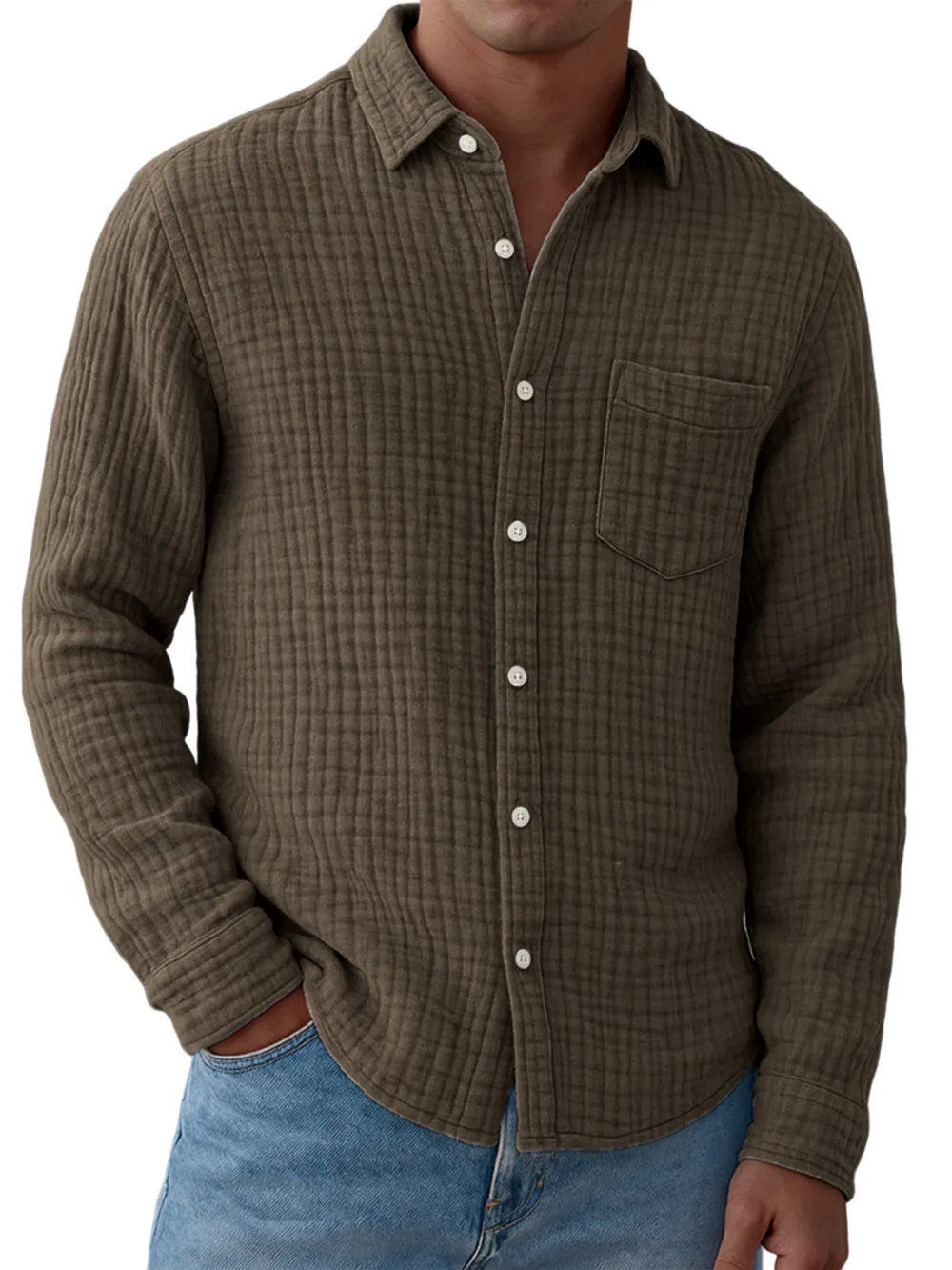 Gauze Cotton Pocket Shirt