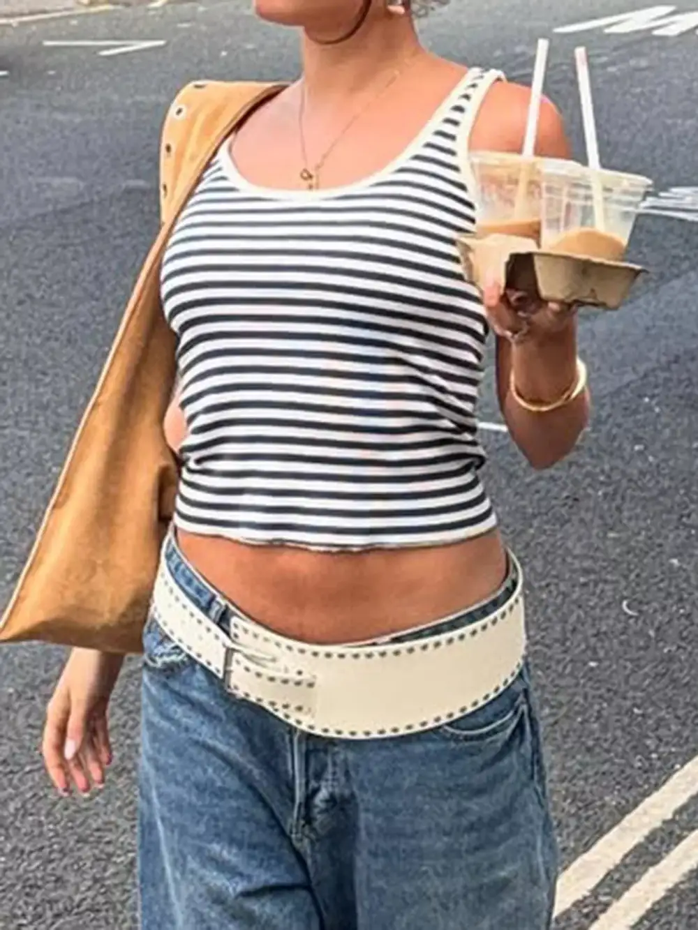 Scoop-Neck Striped Tank Top