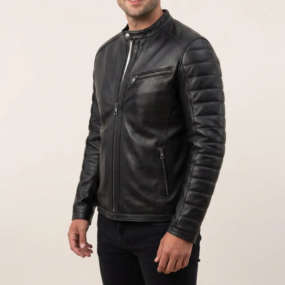 Modern Leather Biker Motorcycle Quilted Jacket