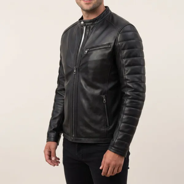 Modern Leather Biker Motorcycle Quilted Jacket