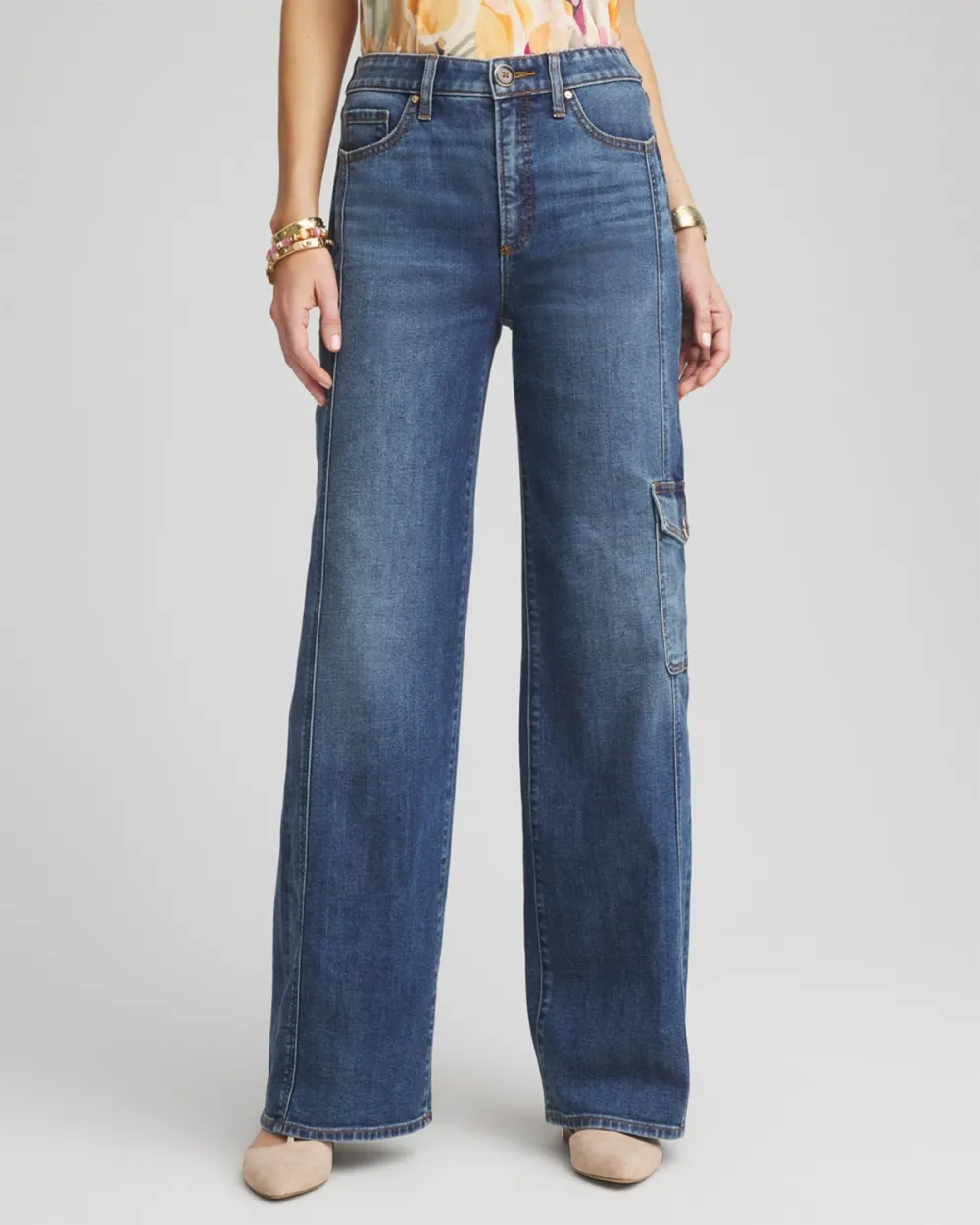 Dark Blue Cargo Denim Jeans