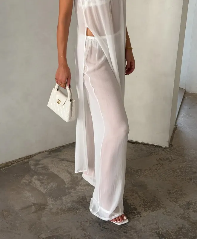 White Sheer Pants