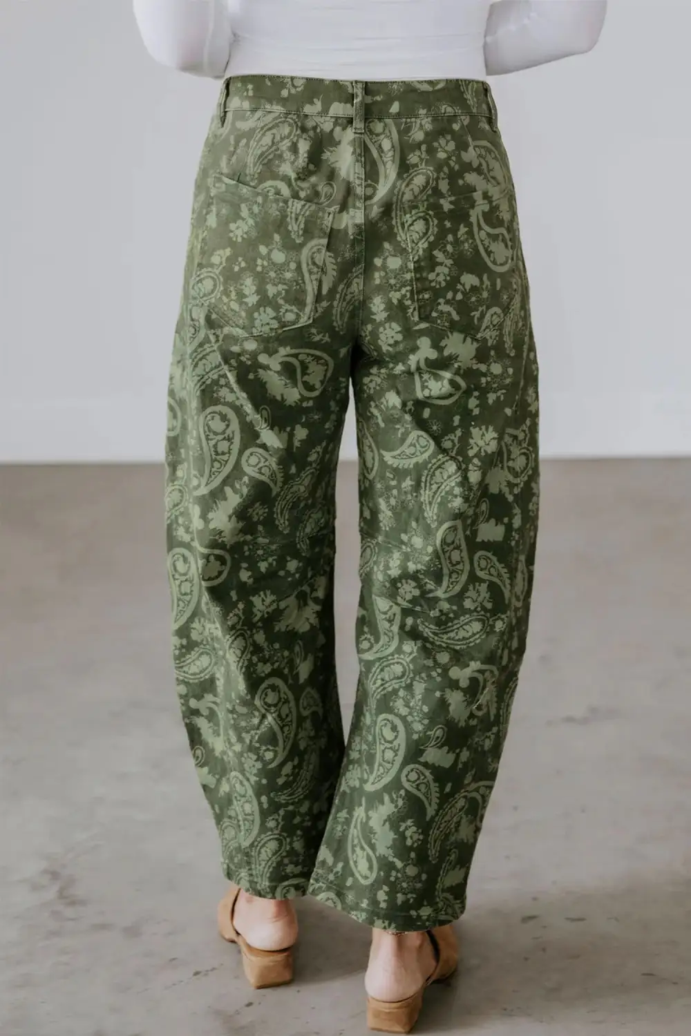 Women's Paisley Print Harem Denim Pants