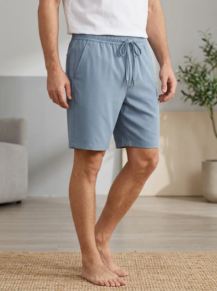 Versatile Ice-Silk Elastic-Waist Stretch Shorts
