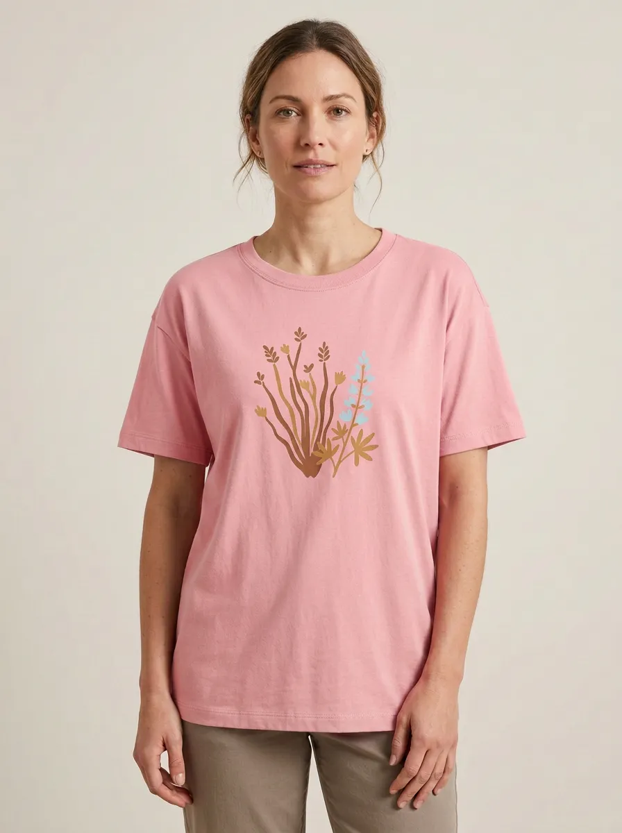 Women's Botanical Wildflower Graphic Crewneck T-Shirt