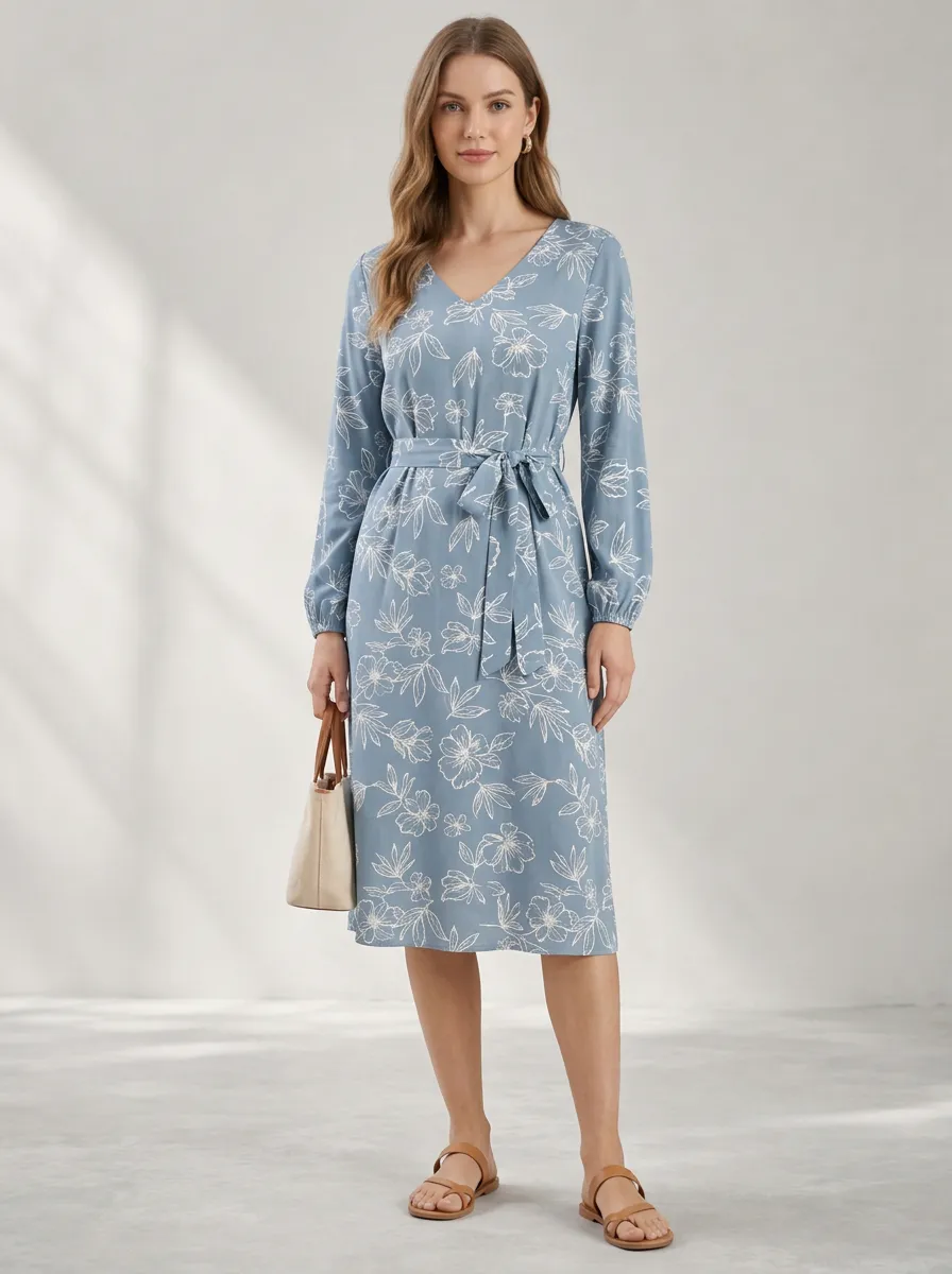 Women's Floral Relaxed Casual Printed Dress