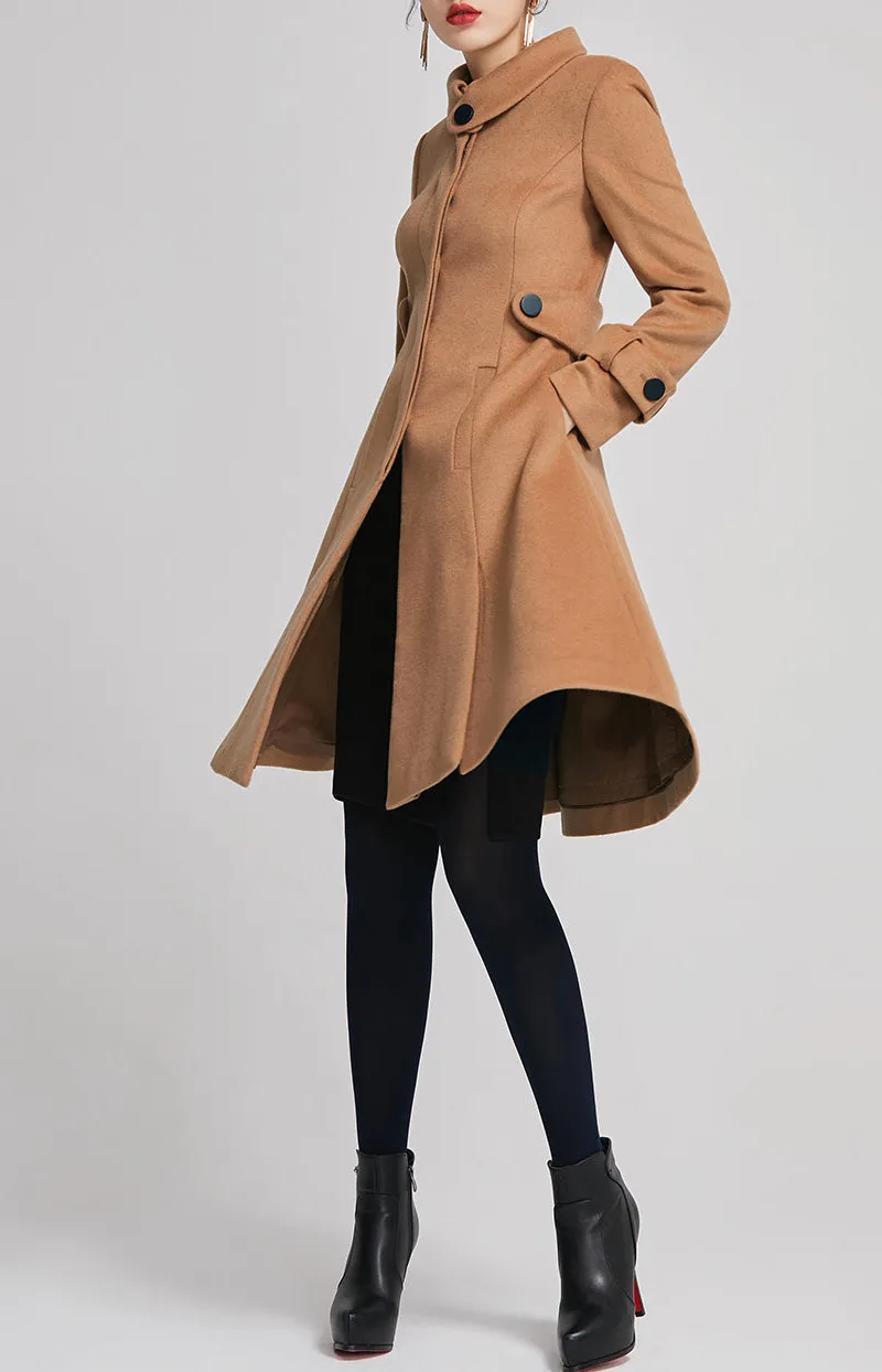 Wool Tailored Pocketed Long Coat
