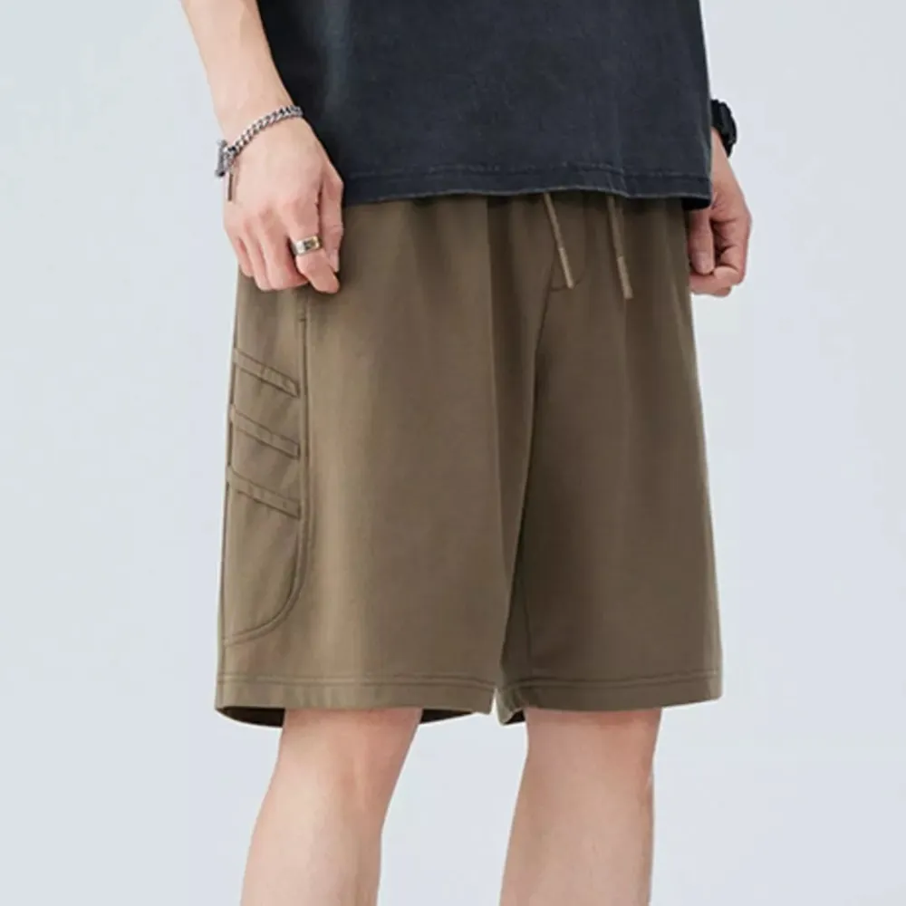 Modern Drawstring Pocket Detail Washed Cargo Shorts