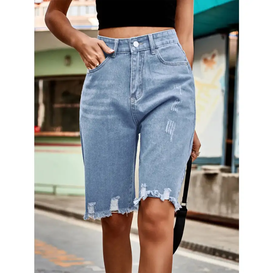 Everyday Raw Hem Denim Shorts
