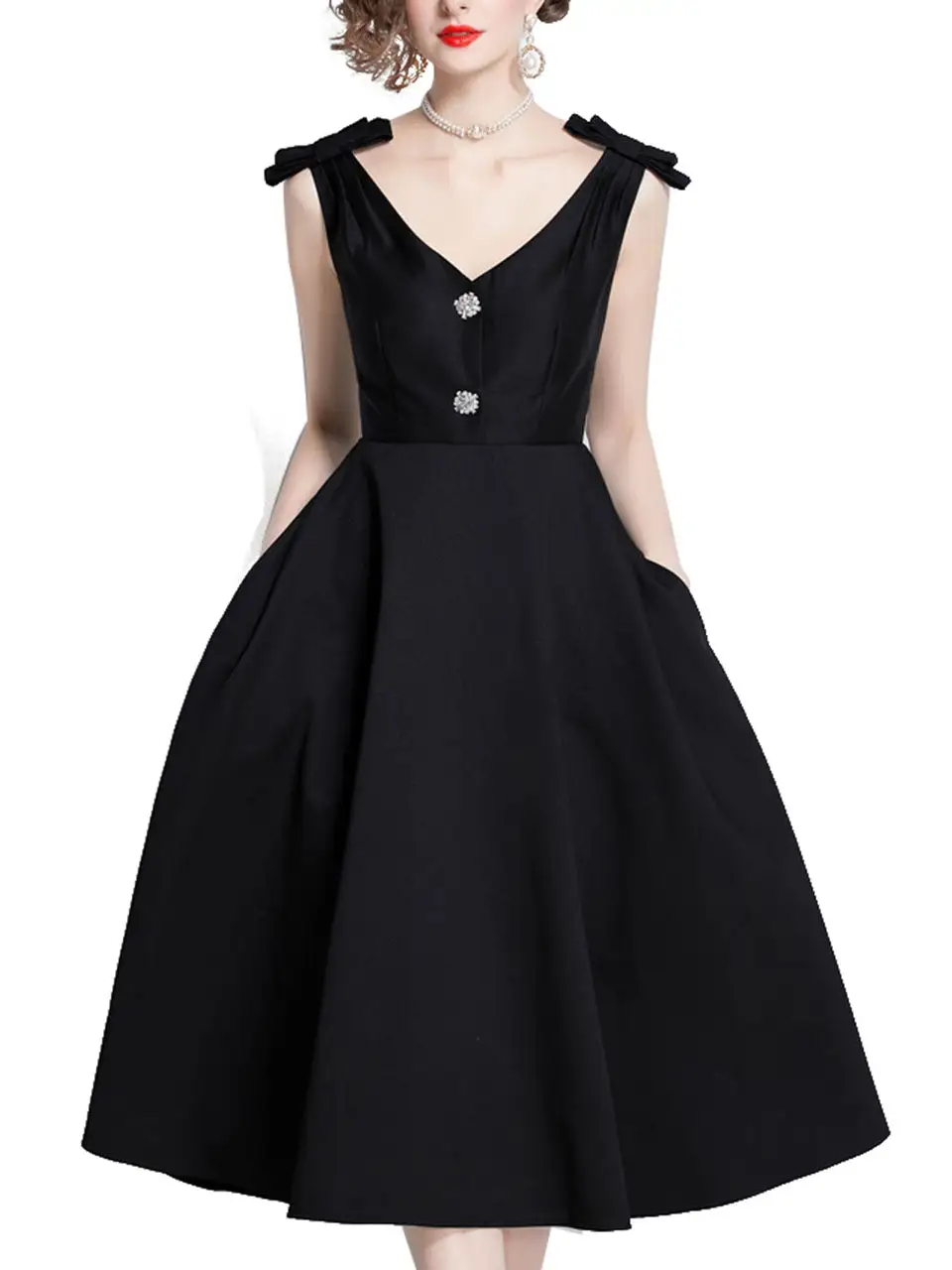 V Neck Swing Party Party Maxi Dress