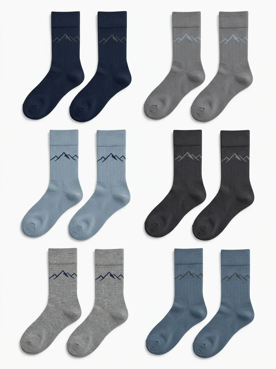 Men's Mountain Graphic Reinforced Crew Sock Set