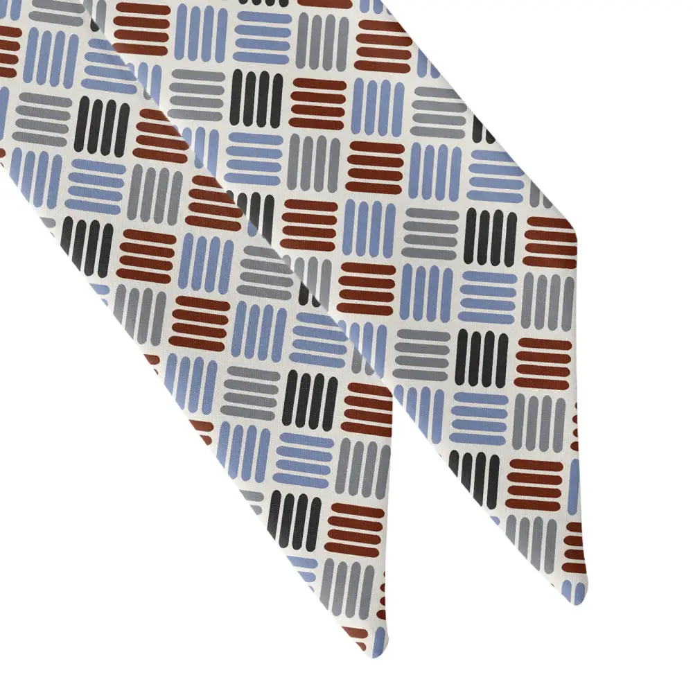 Crosshatch Plaid Pattern Hair Scarf