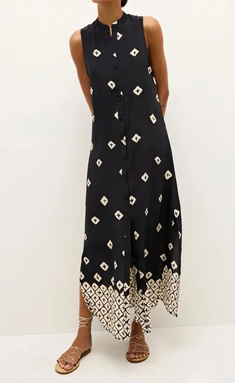 Women's Black Diamond Print Maxi Dress