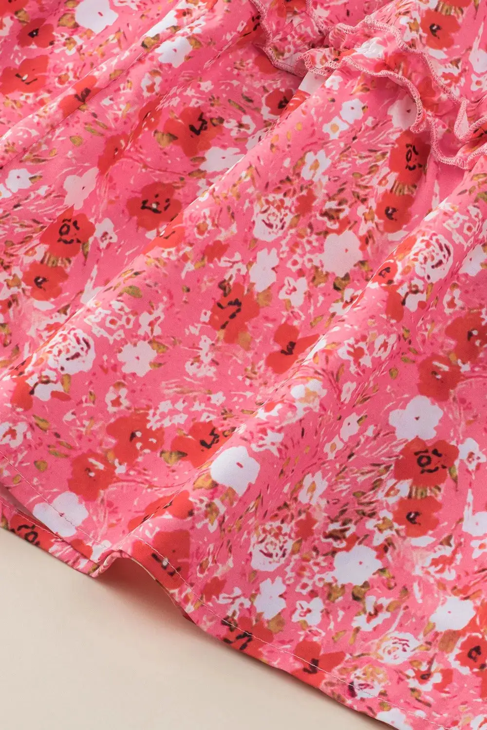 Comfort Fit Floral Printed Ruffle Mini Dress