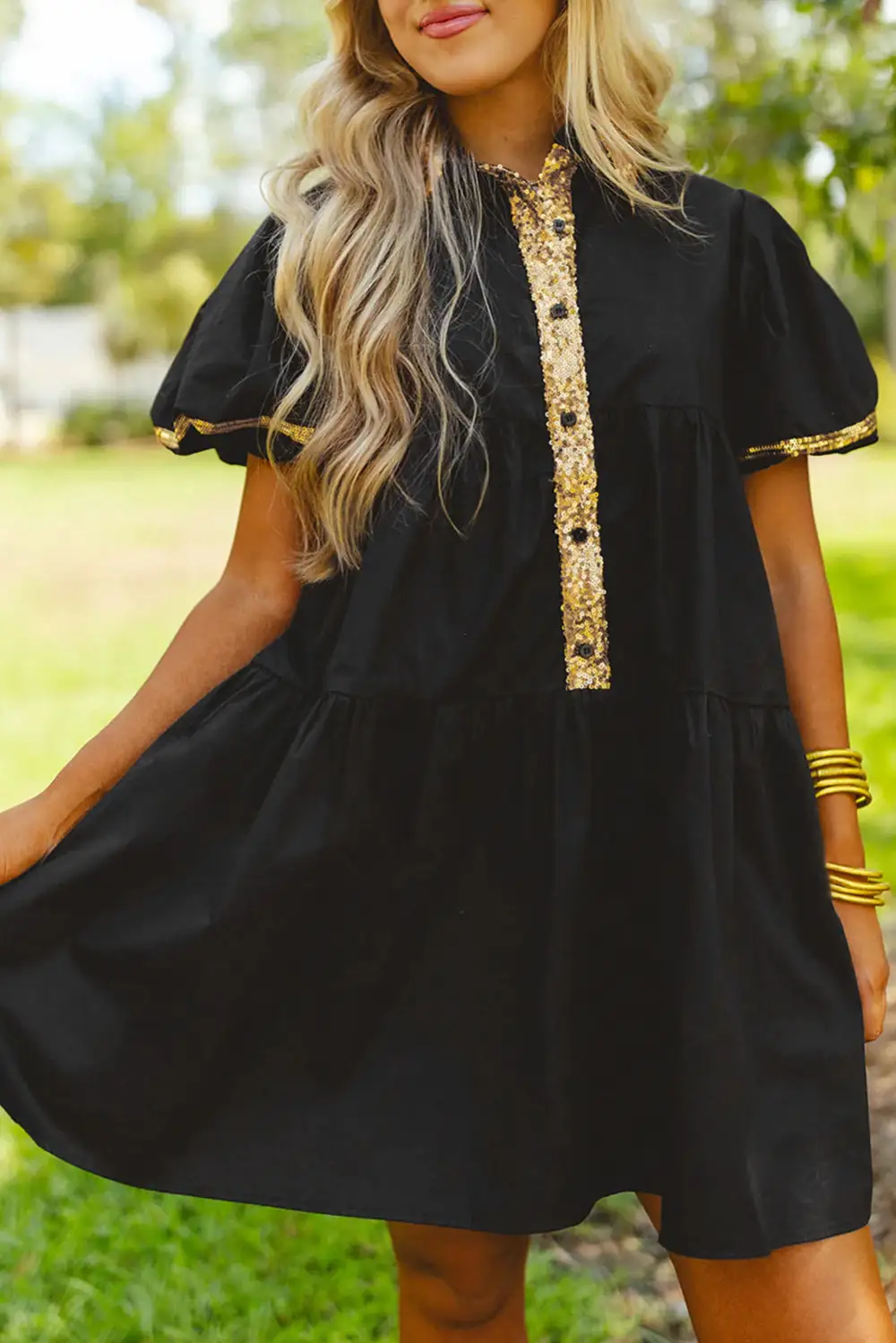 Sequin Detail Mini Dress
