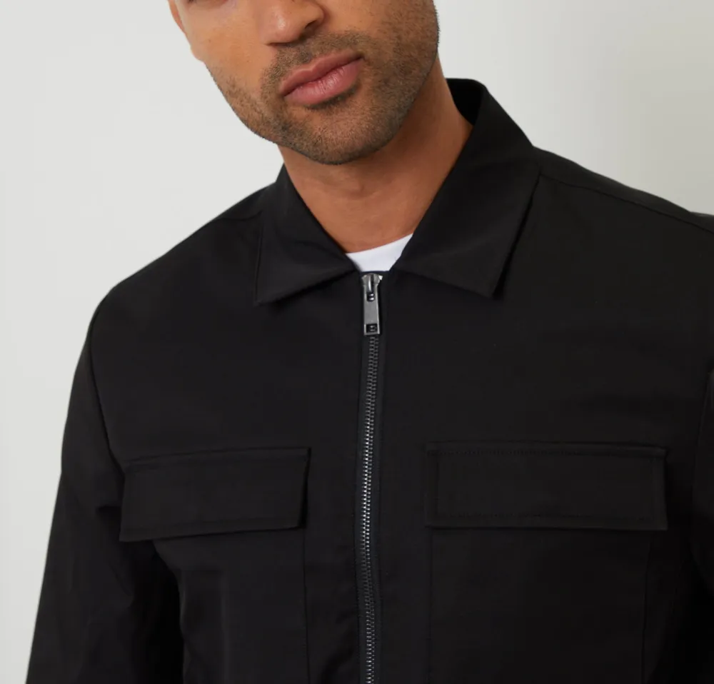 Men's Black Lightweight Zip Jacket