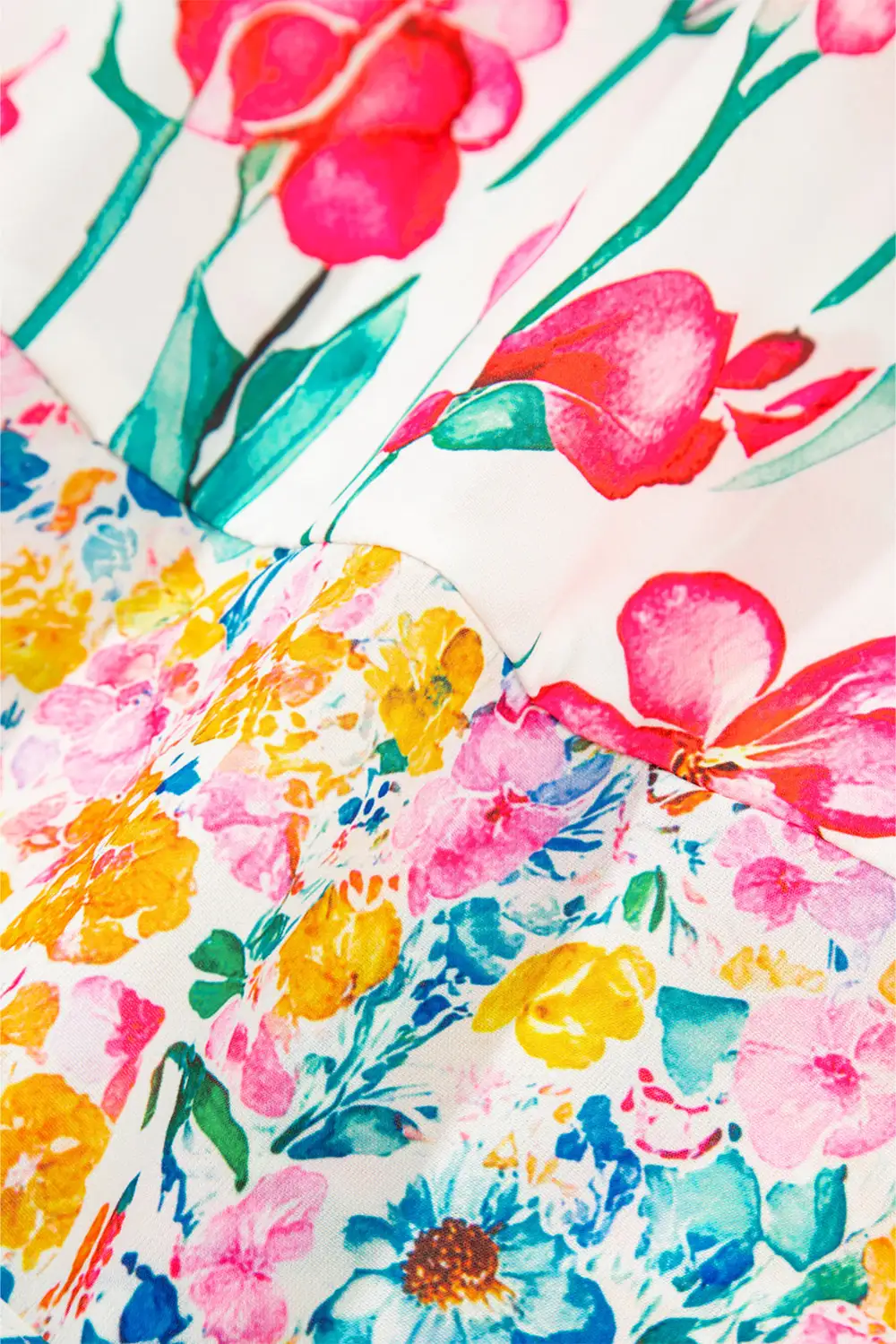 Softly Styled Striped Floral Short Sleeve Blouse