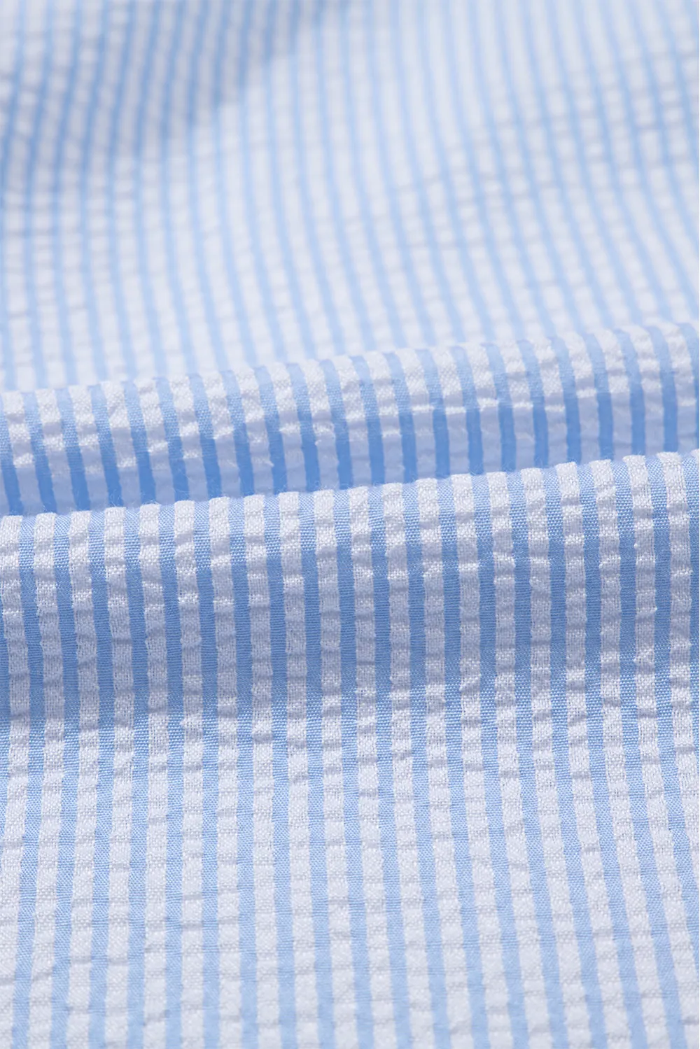 Beau Blue Striped Ruffle Short Sleeve Shirt