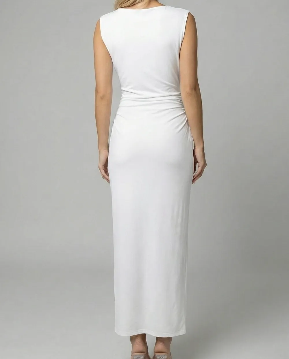 Women's Layered Satin Bridal Maxi Dress
