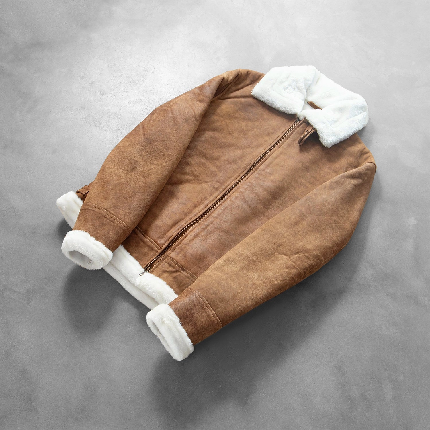 Men's Bomber Leather Distressed Jacket