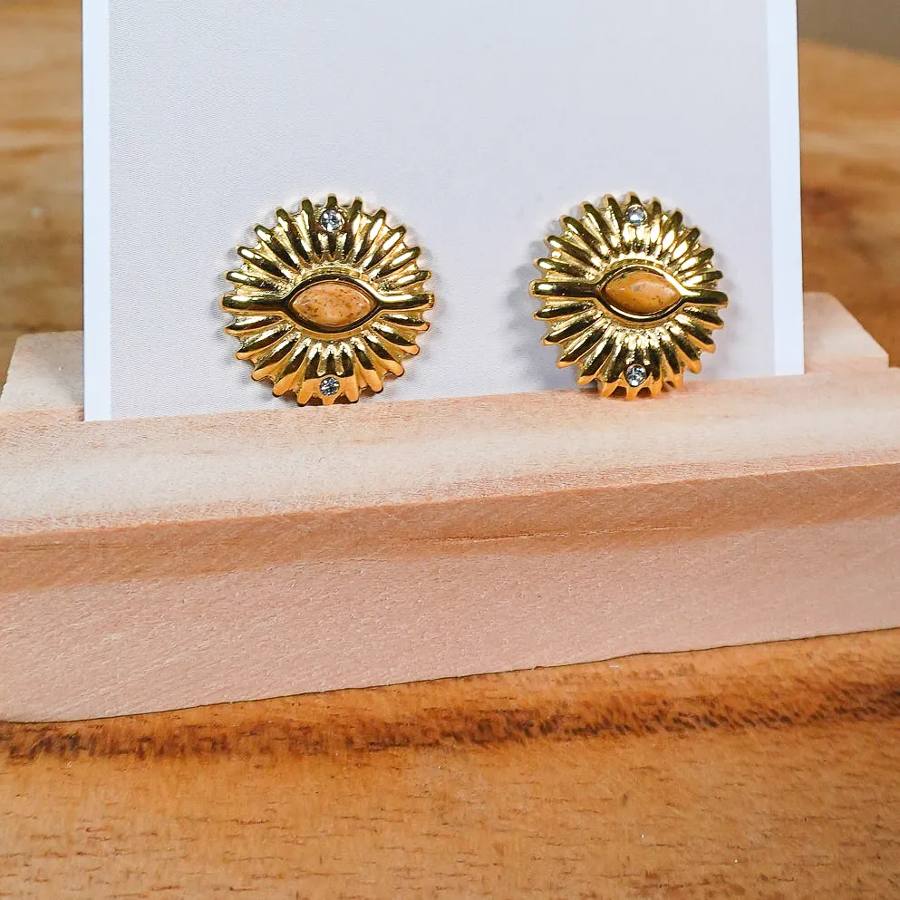 Eye Motif Drop Earrings
