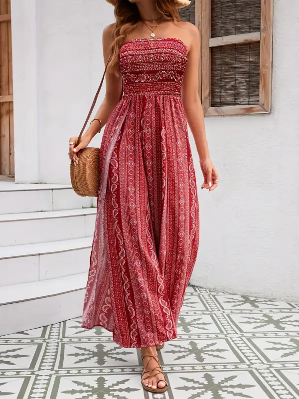 Diane Boho Strapless Jumpsuit