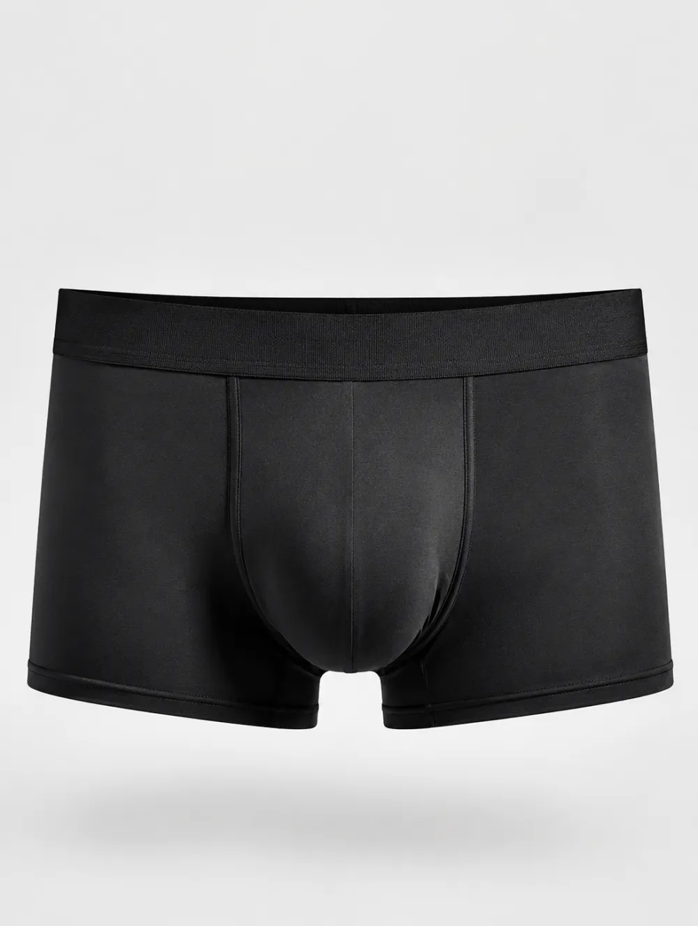 Men's Solid Black Minimalist Printed Boxer Briefs