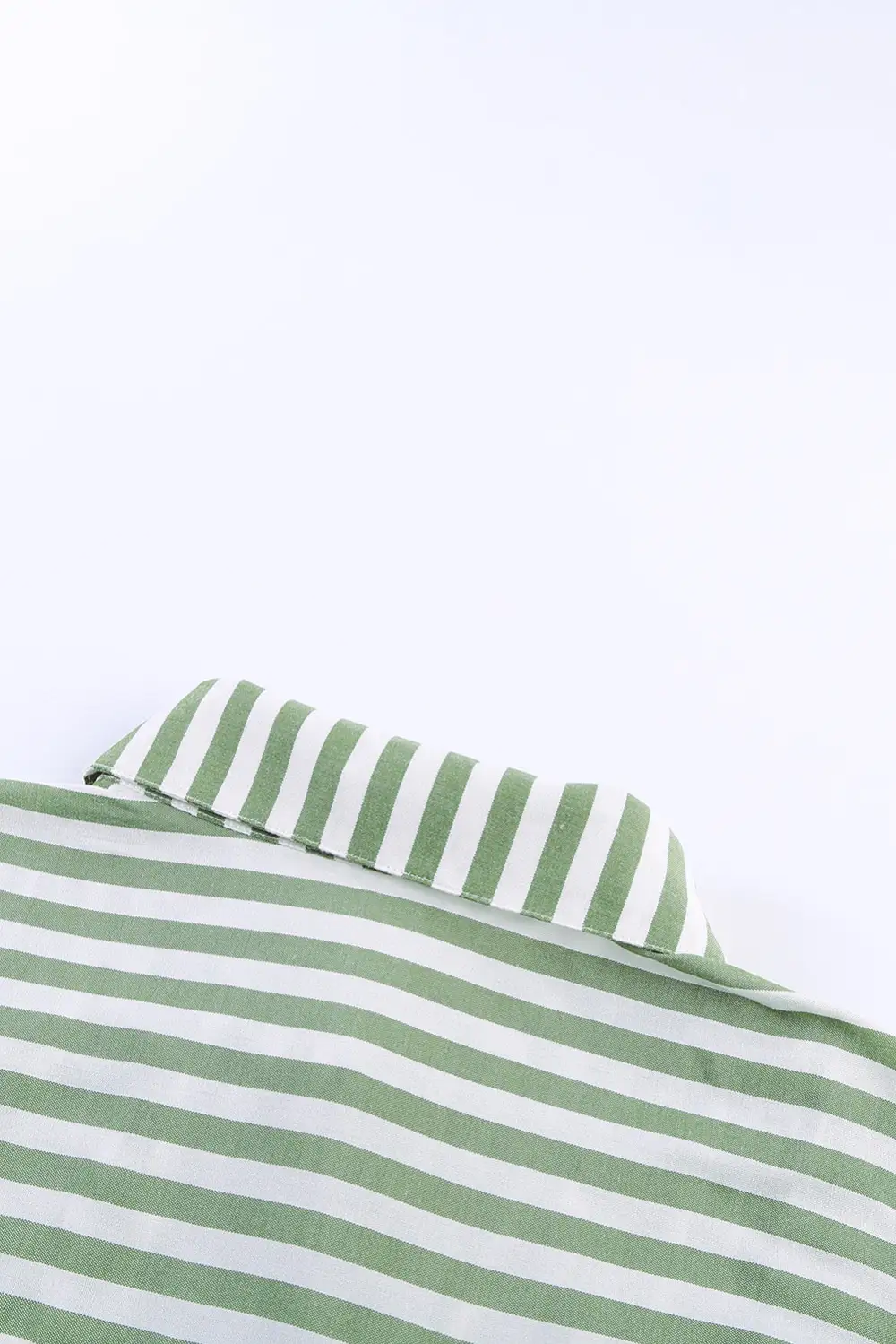 Short Sleeve Buttoned Striped Print Blouse