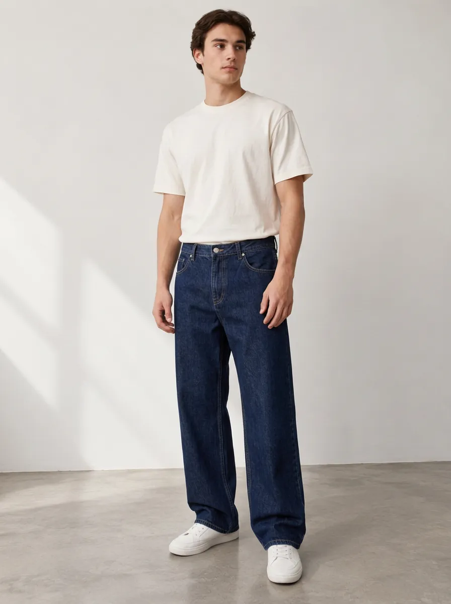 Men's Clean Profile Wide Leg Jeans