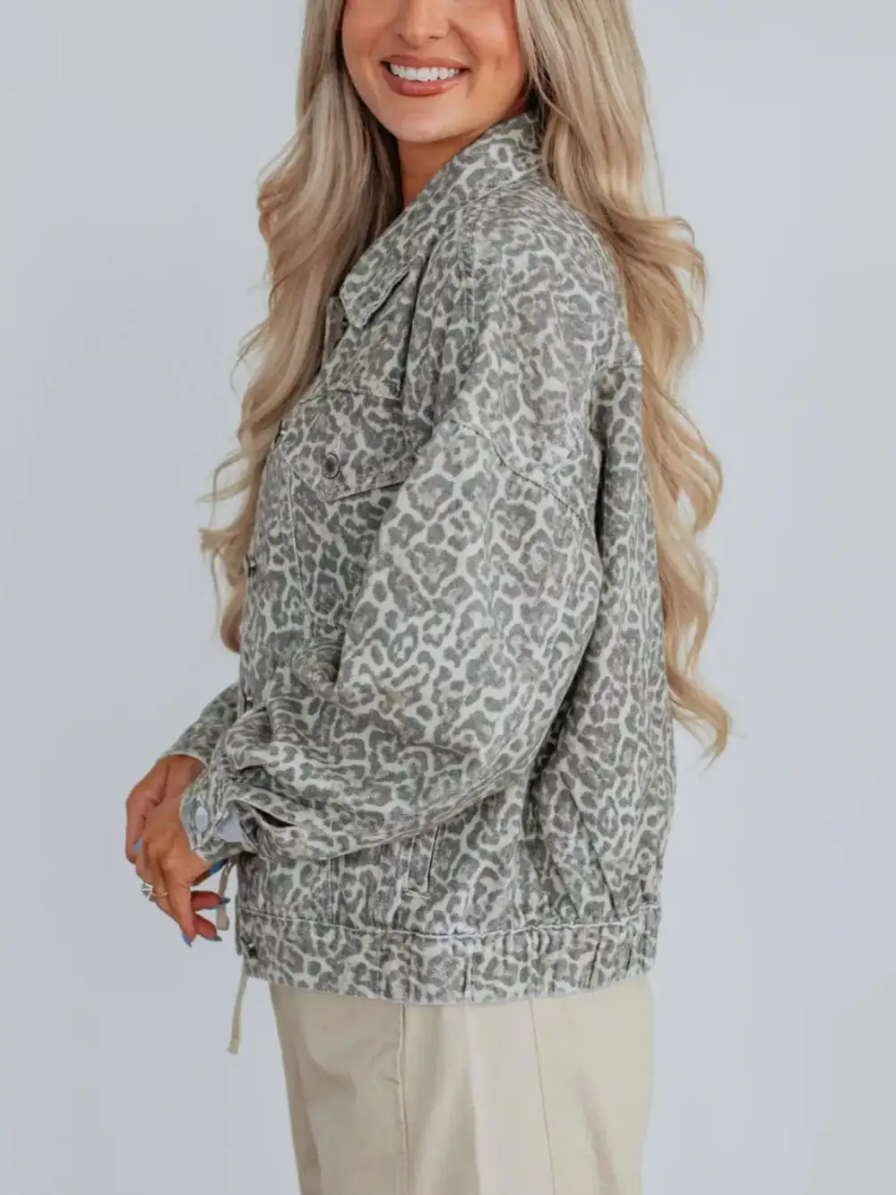 Leopard Button Up Jacket