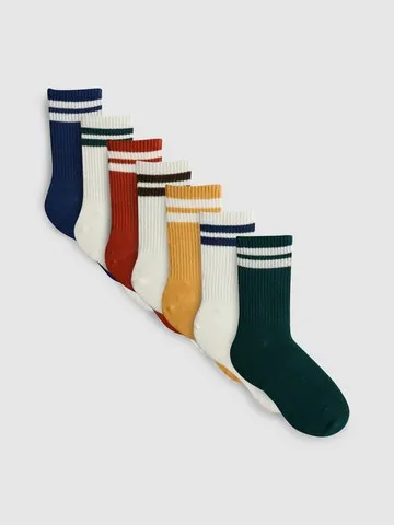 7pk Ribbed Sports Socks