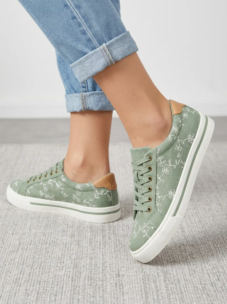 Women's Floral Nature Inspired Canvas Sneakers