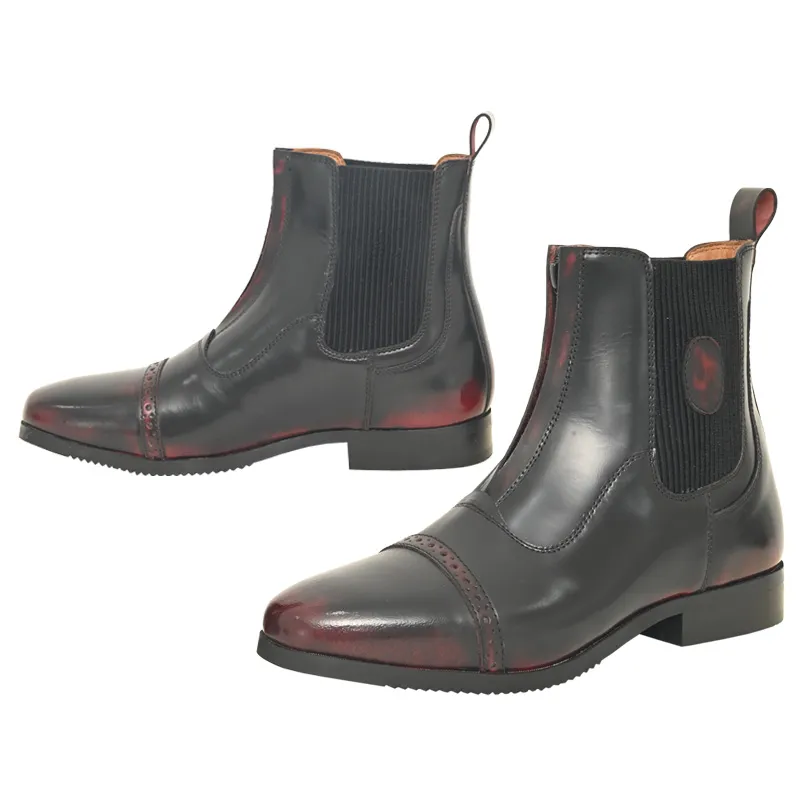 Traditional Front Zip Rubber Sole Riding Ankle Boots