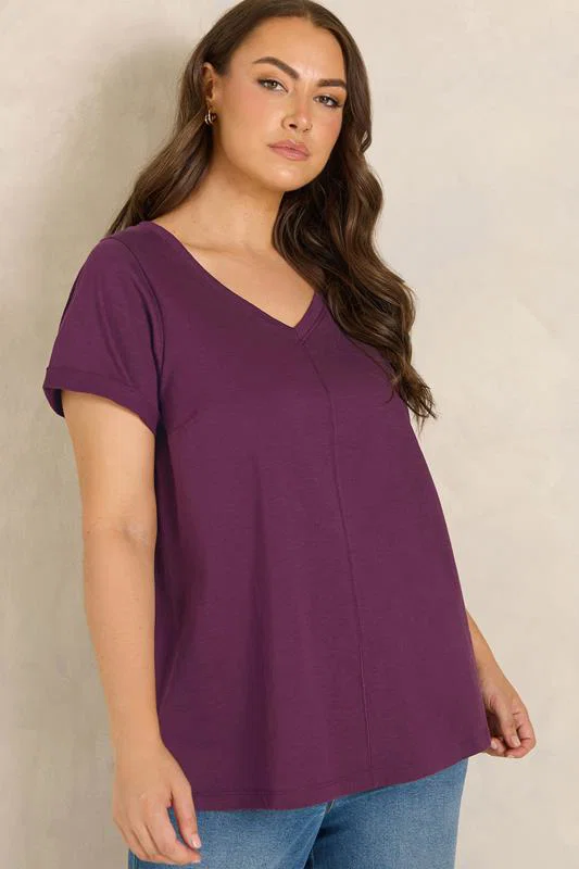Berry Red Cotton T-Shirt detail 1