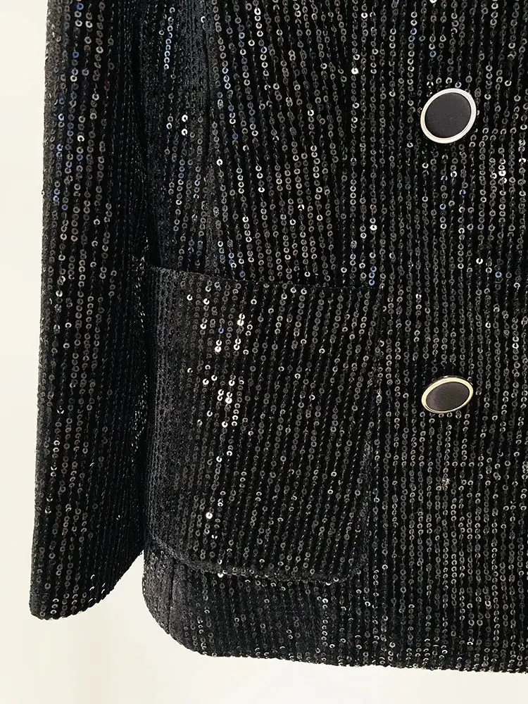 Modern Notched Collar Double Breasted Blazer