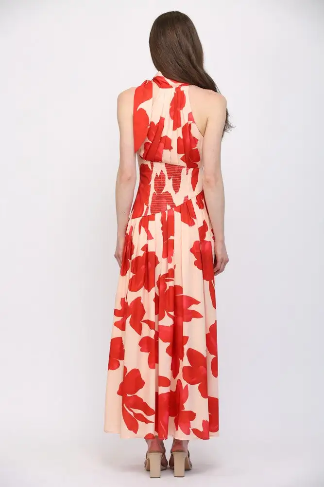 Floral Smocked Sleeveless Dress