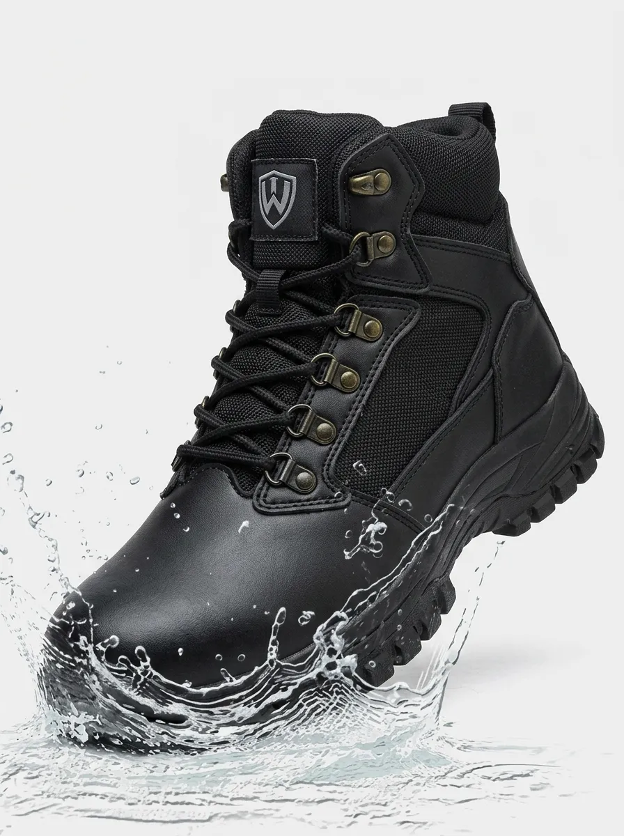 Workwear Tactical Leather-Look Men's Waterproof Work Boots